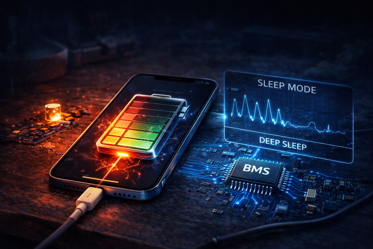 battery draining in sleep mode due to deep sleep failure and background wake activity