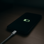 Phone Battery Drains While Screen Off? Causes and Fixes Smartphone on clean desk with dim battery indicator glow