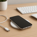 Device Charging Stops Suddenly — Power Interrupt Causes and Fixes Smartphone charging cable unplugged on a tidy office desk