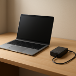 Battery Not Charging Correctly — Signs of Charging Circuit or Battery Failure Close-up of laptop charging cable on a clean desk