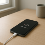 Phone Charging Then Suddenly Stopping — Power Regulation Failure Causes Smartphone on charger cable on desk, charging suddenly stopped