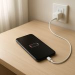 Device Charging Slow Issue Smartphone on tidy desk connected to charger, slow charging problem