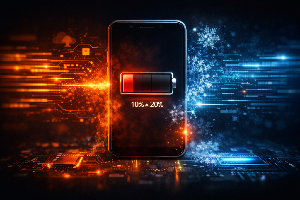 smartphone battery dropping suddenly at low percentage due to aging lithium battery instability