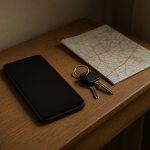 Smartphone on hallway table after unexpected battery shutdown near home