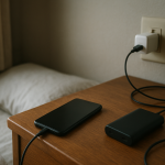 When Your Phone Starts Charging, Then Suddenly Stops Smartphone on bedside table with charger loosely connected and unreliable power
