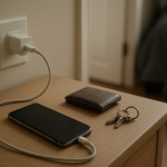 Smartphone on nightstand charging slowly with a loose cable connection