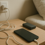 Why a New Charging Cable Can Still Make Your Phone Feel Slow Smartphone with new charging cable on bedside table charging poorly