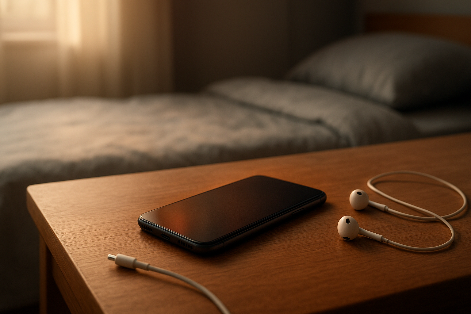 Smartphone on bedside table suggesting unexpected overnight battery drain